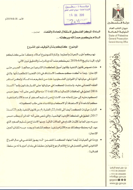 The Sharia Judiciary in Gaza legalizes 